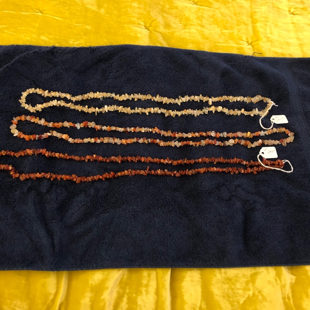 Set of 3 36” Gemstone Necklaces - Amber & Citrine